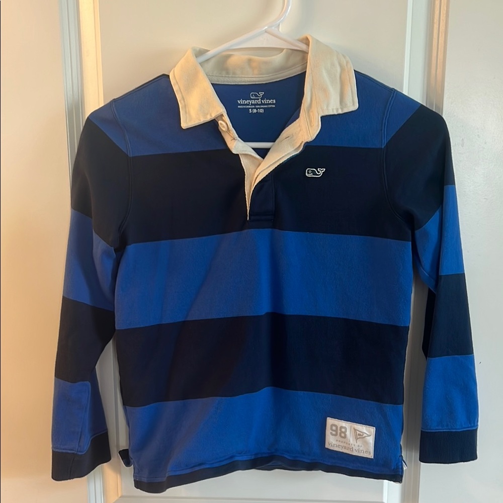 Vineyard Vines Boys Rugby Striped Polo. Youth Small. Like new.